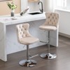 Kumasinova 25"-33" Swivel Bar Stools with Tufted High Back,Luxury Velvet Counter Height Back Stools with Gas Lift & Silver-Plating Footrest - 2 of 4