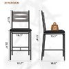 Set of 2 Bar Stools, Counter Height Bar Chairs with Backrest & Footrest, Faux Leather Upholstered, Thick Cushioned Wooden Frame, Ideal - 2 of 4