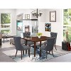 5-Piece Mahogany Finish Solid Wood Top - Rectangular Dining Room Set  - Seats 4 - 2 of 4