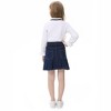 Girls Denim Skirts with Side Pockets Pleated Hem Skirts Casual Mini Denim Skirts - 4 of 4