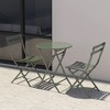 VYNXARIA 3 Piece Patio Bistro Set of Foldable Round Table and Chairs, Dark Green - 3 of 4
