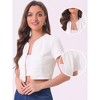 Allegra K Women's Vintage Open Front Short Sleeve Crop Tweed Cardigan - 2 of 4