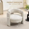 Mid Century Modern Accent Barrel Chair Comfy Upholstered Round Armchair, Velvet Fabric Boucle Lounge Chair for Living Room Bedroom Apartment, Cream - 2 of 4