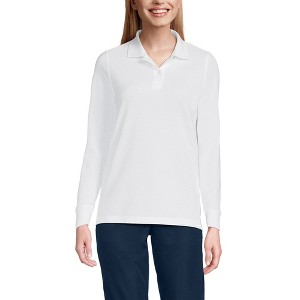 School Uniform Young Women's Long Sleeve Mesh Polo Shirt - 1 of 3