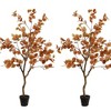 Artificial Eucalyptus Tree 3/4ft, Faux Autumn Ficus with Pot for Indoor Home Decor - 2 of 3