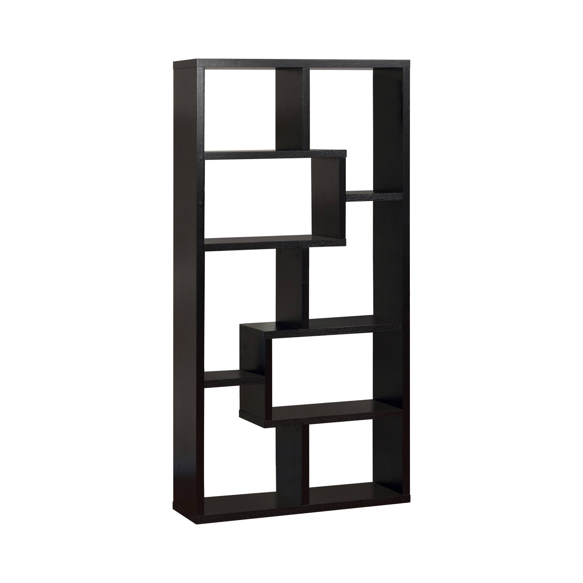 '71'' Highpoint Contoured Bookcase Black - ioHOMES'