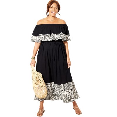 Swimsuits for All Women's Plus Size Mia Off The Shoulder Maxi Dress