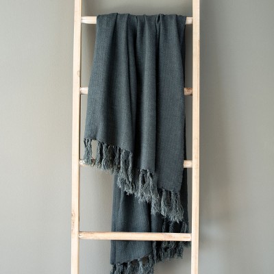 Park Hill Collection Washed Linen Throw, Indigo