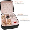 Mini Travel Jewelry Case, Portable Display Storage Box for Rings, Earrings & Necklaces, Black Gift Box - 4 of 4