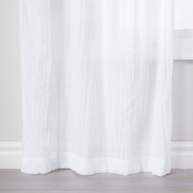 1pc 42&#34;x84&#34; Sheer Crushed Window Curtain Panel White - Opalhouse&#8482;, 4 of 10