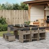 vidaXL 9 Piece Patio Dining Set with Cushions Poly Rattan - 2 of 4