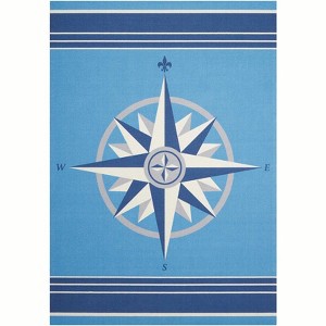 Waverly Sun & Shade "Sailing" Blue Indoor/Outdoor Area Rug by Nourison SND45 7'9" x 10'10" - 1 of 4