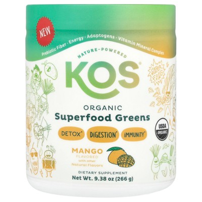 KOS Organic Superfood Greens, Mango, 9.38 oz (266 g)