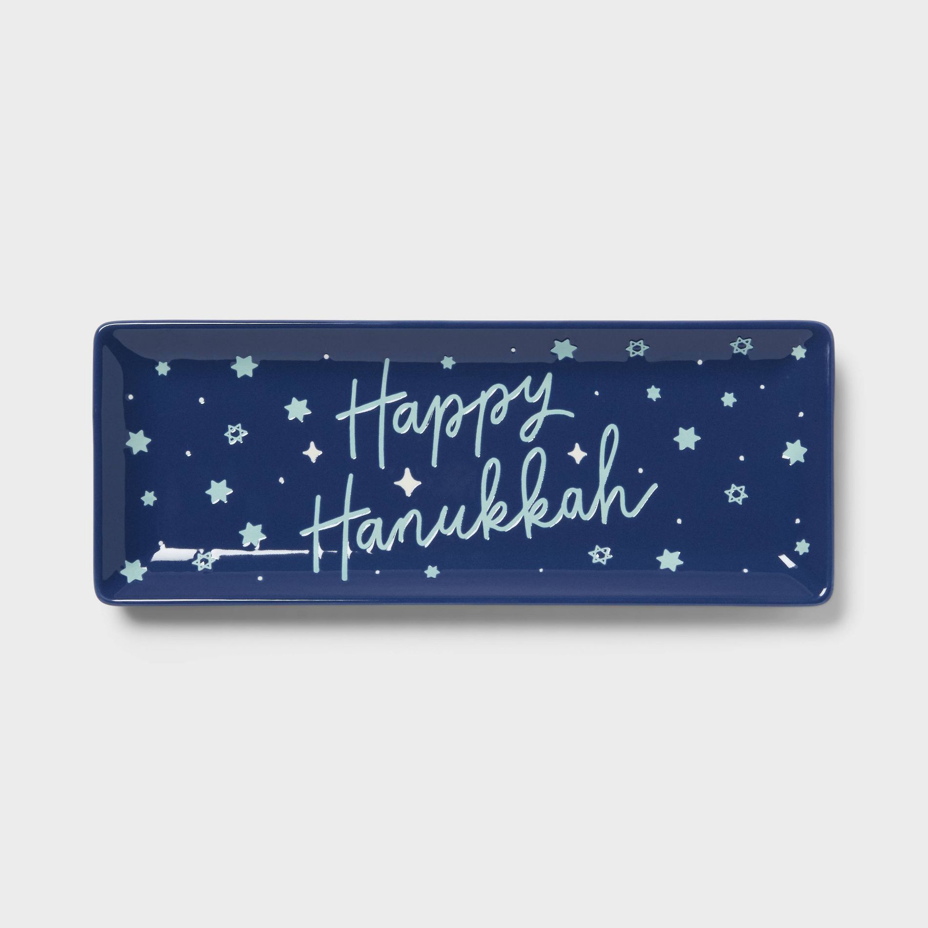 5.75"x14.875" Stoneware Hanukkah Rectangle Serving Platter - Spritz™