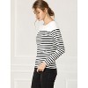 INSPIRE CHIC Women's Color Block Round Neck Long Sleeves Striped Basic T-Shirt - 4 of 4