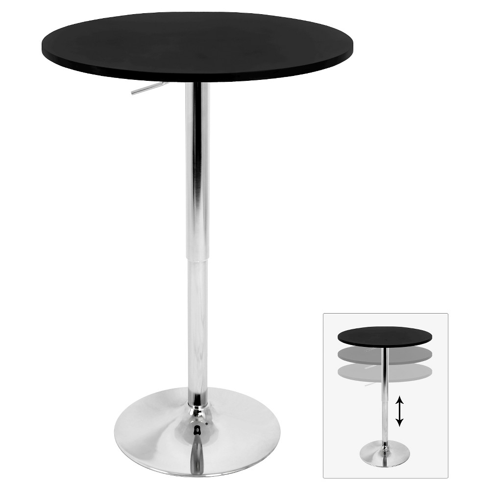 Photos - Garden & Outdoor Decoration 27.5" Elia Adjustable Pub, Bar and Counter Height Table: Chrome Pedestal B