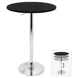 27.5" Elia Contemporary Adjustable Bar Height Pub Table Black Wood Top with Chrome Frame - LumiSource