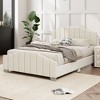Queen Size Velvet Upholstered Platform Bed with Tufted Headboard and Footboard - 2 of 4
