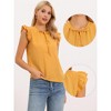 INSPIRE CHIC Women's Ruffle Cap Sleeve Tie Neck Button Front Casual Blouses - 2 of 4