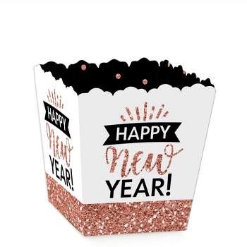 Big Dot of Happiness Rose Gold Happy New Year - Party Mini Favor Boxes - New Year's Eve Party Treat Candy Boxes - Set of 12