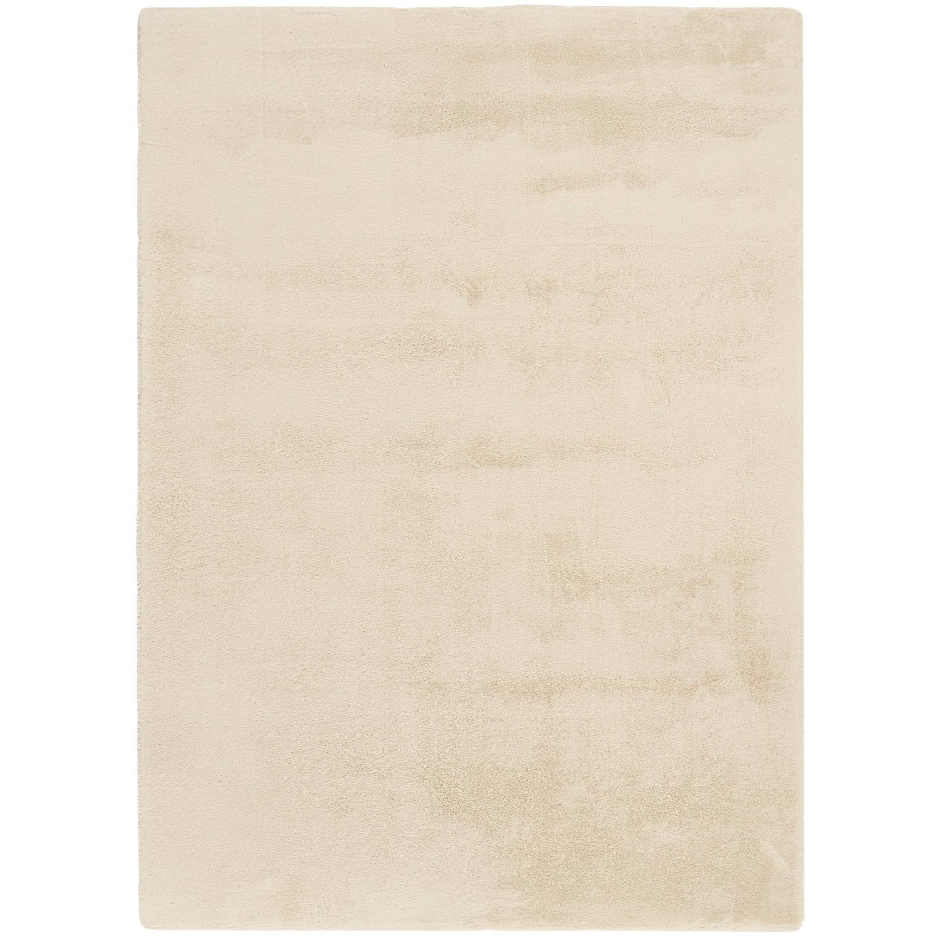 Nourison 5'x7' Soft Plush Rabbit Fur Solid Woven Area Rug Beige