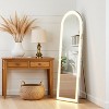 FONTOI 60 Inch Full Length Mirrors Arched Floor Standing Mirror With Stand, Wall Mounted Hanging Full-Body Mirror For Bedroom, White, 16"*60" - 2 of 4