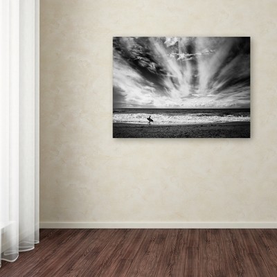 Lorenzo Grifantini Black and White Surfer Canvas Photography Art