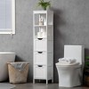 kleankin Tall Bathroom Cabinet, Slim Bathroom Storage Cabinet, Narrow Floor  Cabinet with 3 Drawers and 2 Open Shelves, Linen Tower for Small Space