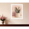 HomeRoots Striped Bohemian Plant White Framed Print Wall Art - 2 of 4