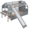 Grungis Twin Over Twin Loft Bed with Storage Staircase and Drawers,Bunk Bed with Slide and Safety Guardrails,Modern Loft and Bunk Bed for Bedroom - 4 of 4
