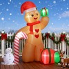 QingMoon 8 FT Christmas Inflatable Gingerbread Man, Huge Blow Up Decorations with Hat, Gifts and Candy Cane for Indoor, Outdoor, Yard and Party - 2 of 4