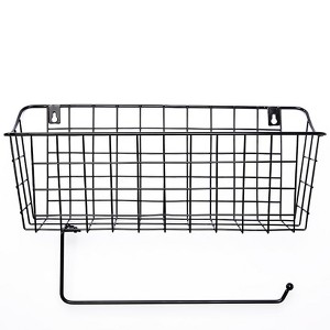 The Lakeside Collection Wall Wire Basket with Paper Towel Holder - 1 of 4