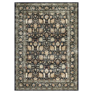 Vintage Floral Area Rug, Machine Washable, Non-Slip, Stain-Resistant, Pastel Oriental, Soft Low-Pile Carpet, Pet-Friendly for Living Room, Bedroom - 1 of 4