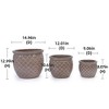 NAYSAYE Planter Set of 3 Ceramic Flowerpot Sleek Glossy Design Elegant Style for Indoor Outdoor Garden, Yellow, 15"*15"*13" - 3 of 4