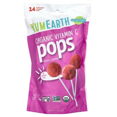 YumEarth Organic Vitamin C Pops Assorted 14 Pops, 3.1 oz