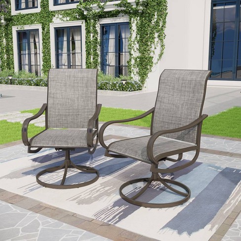 2pk Patio Swivel Rocking Chairs Brown Captiva Designs