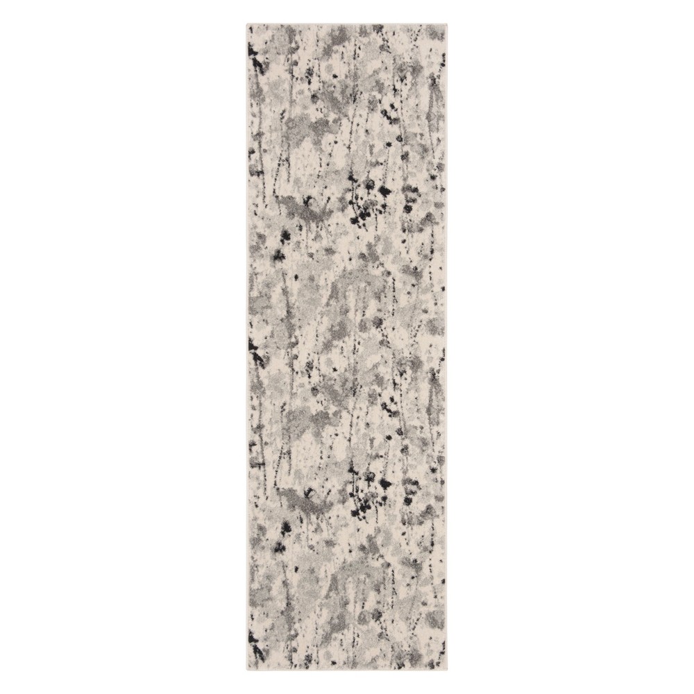 2'2inx7' Runner Splatter Loomed Ivory/Gray - Safavieh