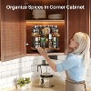 BRINJOY Lazy Susan Organizer Spice Rack - Spice Organization for Cabinet Height Adjustable Rotating Lazy Turntable, Pantry Kitchen Wood (12 Inch) - 2 of 4