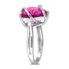 EVERLY JEWELRY | Sterling Silver 7 1/4 CT TGW Created Pink Sapphire and Diamond Accent Heart Wrapped Ring - 2 of 4