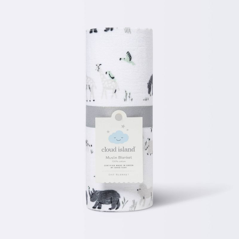 Muslin Swaddle Blanket - Cloud Island&#8482; Two by Two Animals, 5 of 6