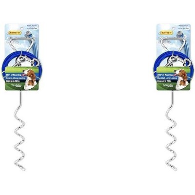 Ruffin'It 15 ft. Corkscrew Stake & Cable Tie Out for Dogs, Up to 70 lbs.