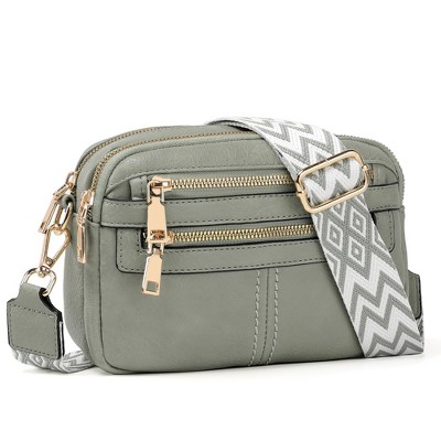 Generic Crossbody Bags for Women, 6-Pockets Purses for Women, Vegan Leather Handbags Shoulder Bag