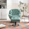 Swivel Accent Chair with Ottoman,Velvet Upholstered Wide Seat Living Room TV Lounge Chair,31.7" Modern Armchair-Baofuwish - 3 of 4