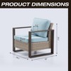 COWLOWN Light Blue 2 Piece Outdoor Wicker Chairs, Patio Seating with Waterproof Rattan, Thick Cushions & Durable Metal Frame for Backyard or Terrace - 4 of 4