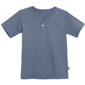 City Threads Boys Soft Organic Cotton Jersey Short Sleeve Henley Tee - USA-Made - 1 of 4