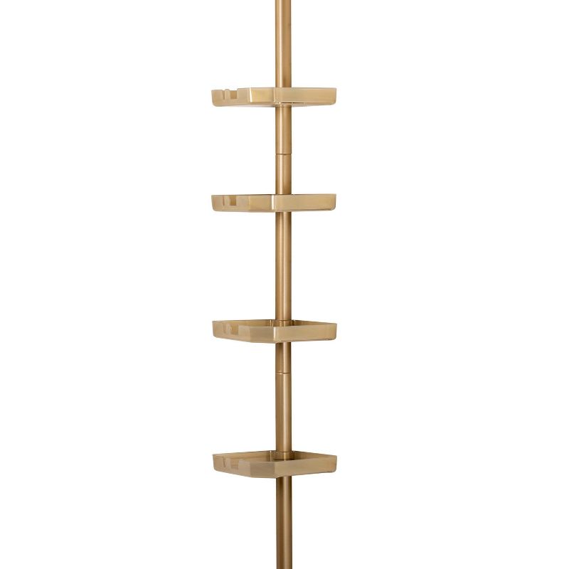 4 Tier Tension Corner Shower Caddy White/Gold - Bath Bliss, 1 of 7