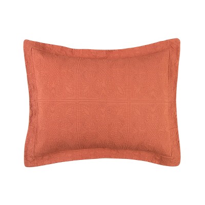C&F Home 20" x 26" Terra Cotta Matelasse Cotton Standard Sham - Machine Washable