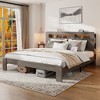 TiramisuBest King Size Wood Bed Frame with Storage, LED Headboard, 2 USB, Noise Free - 3 of 4