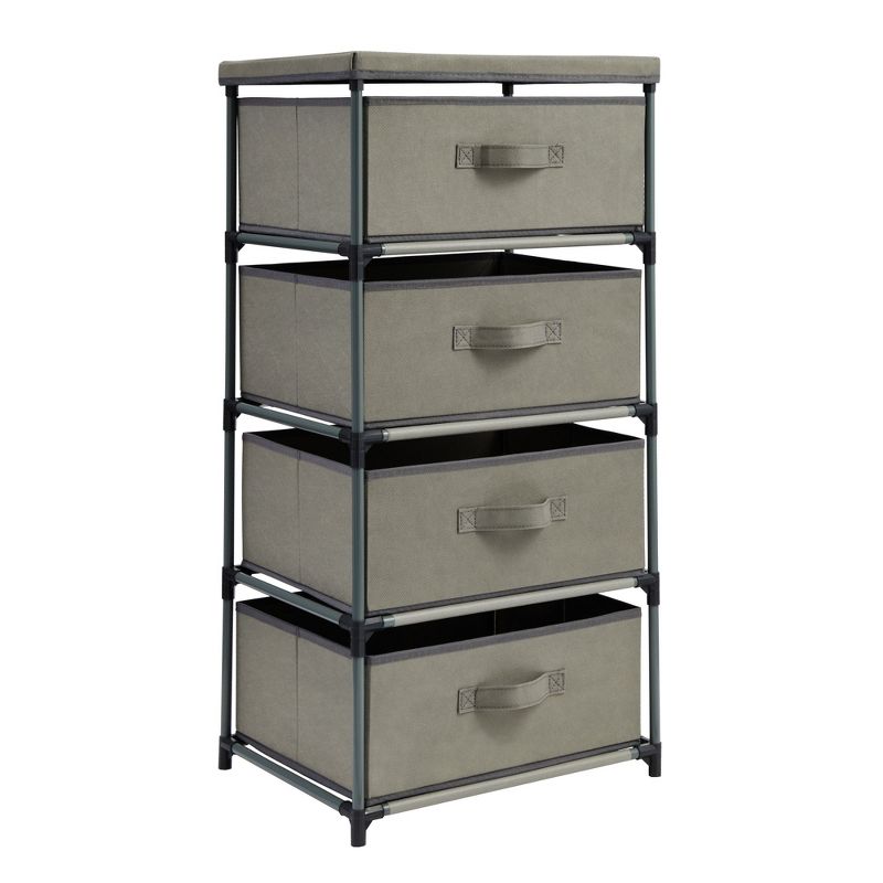 Juvale 4-Tier Tall Closet Dresser with Drawers - Clothes Organizer and Small Fabric Storage for Bedroom (Gray), 1 of 10