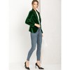 INSPIRE CHIC Women's Office Solid Shawl Collar Jetted Pockets One Button Velvet Blazer - 4 of 4